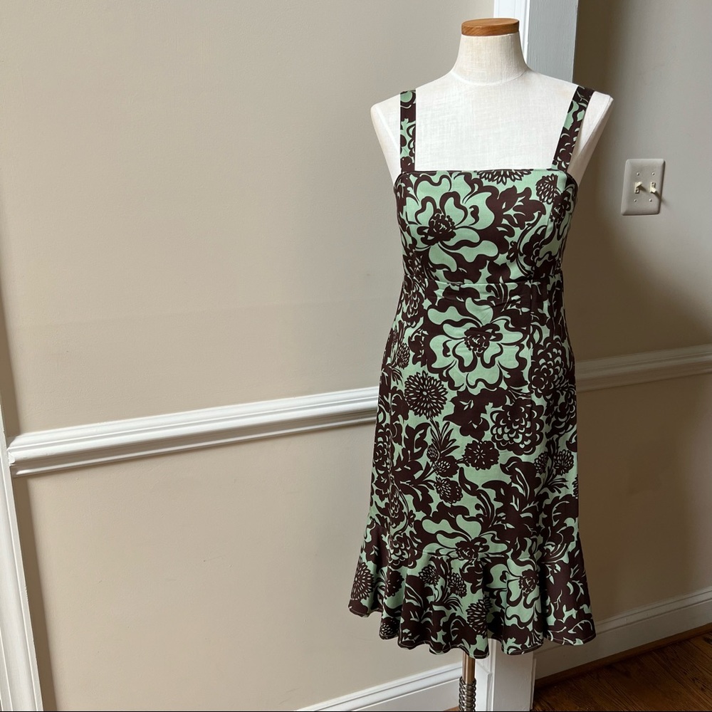 Madison Leigh - Summer to Autumn Brown and Mint Green Dress - Picture 1 of 9